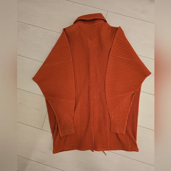 Issey Orange Ribbed Button-Up Jacket - Picture 5 of 8
